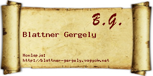 Blattner Gergely névjegykártya